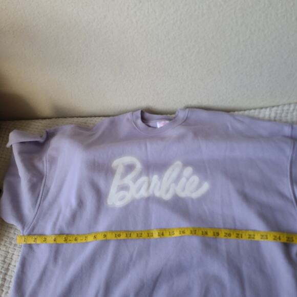 Barbie Cotton On Lavender Sweater with White Logo Women's Size XL - Picture 5 of 9